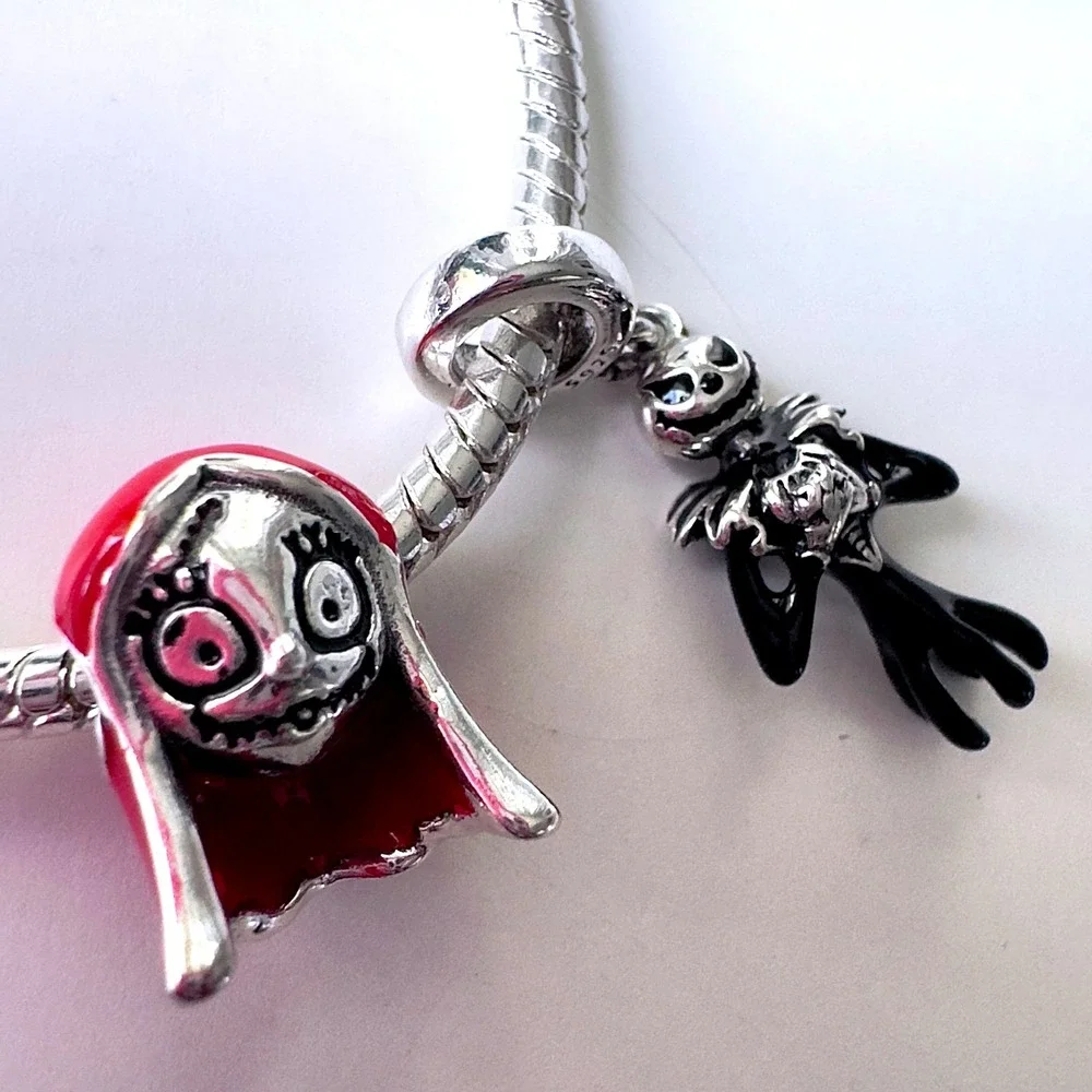 Nightmare Before Christmas Sally Jack Skellington Charm Bracelet Pandora Style - Picture 4 of 9